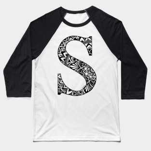 Mandala Letter Capital S Baseball T-Shirt